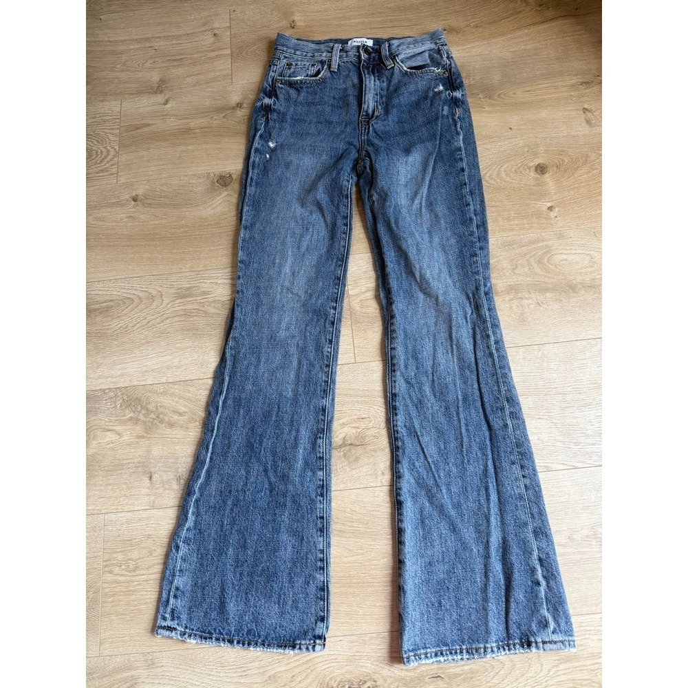 EUC PISTOLA Stevie High Rise Relaxed Flare Jeans cotton rayon distressed size 24